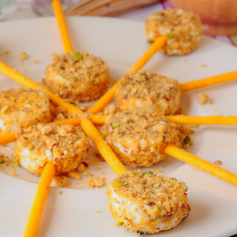 Chupa-chups de queso de cabra